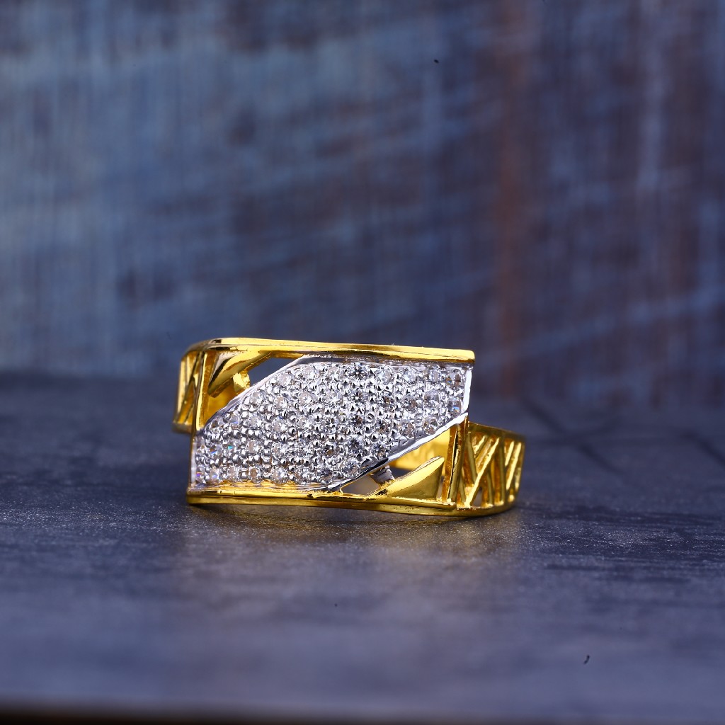 Mens Gold 22K Fancy Cz Ring-MR430 - Image 2