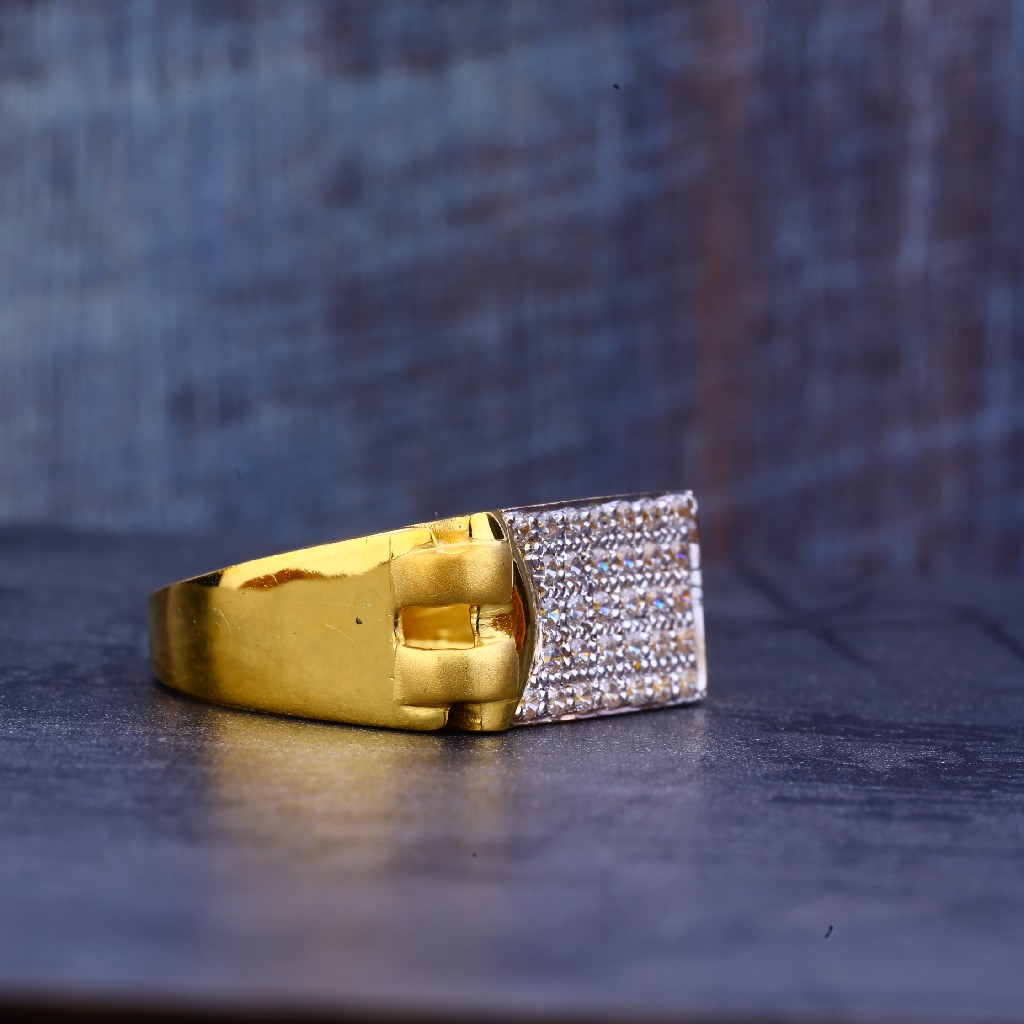 Mens Gold 22K Cz Ring-MR429 - Image 3