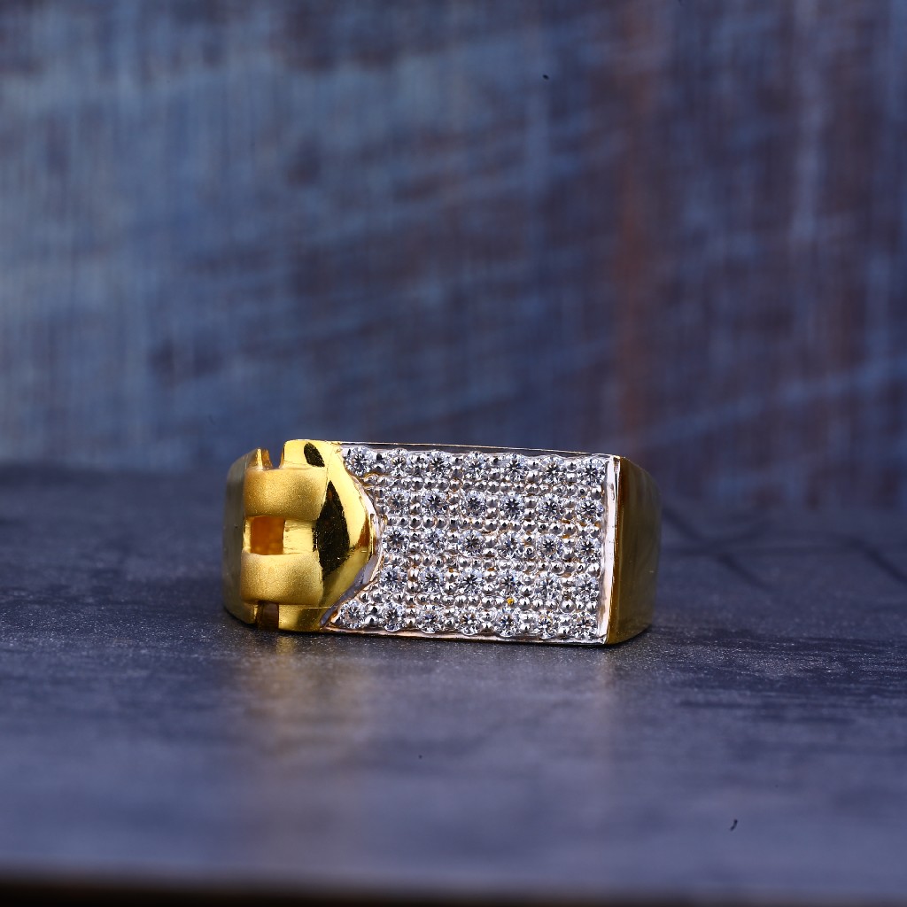 Mens Gold 22K Cz Ring-MR429 - Image 2