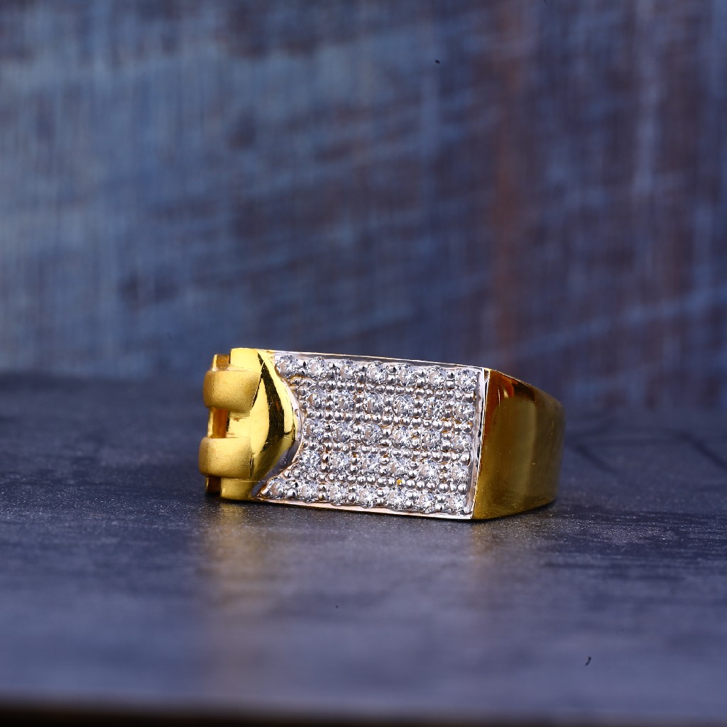 Mens Gold 22K Cz Ring-MR429