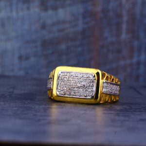 Mens 22K Gold Cz Ring-MR426