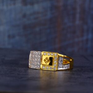 Mens Gold 22K Cz Ring-MR421