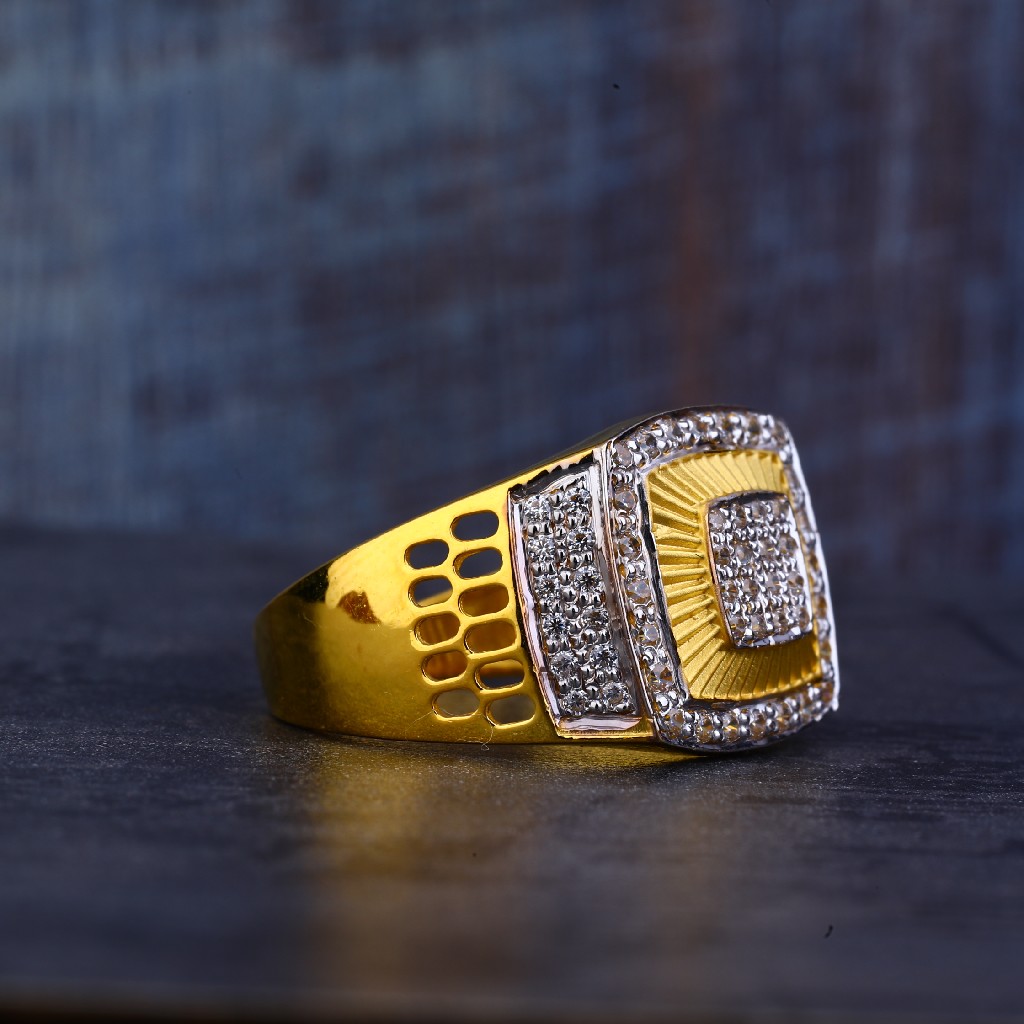 Gold 916 Mens Ring-MR417 - Image 3