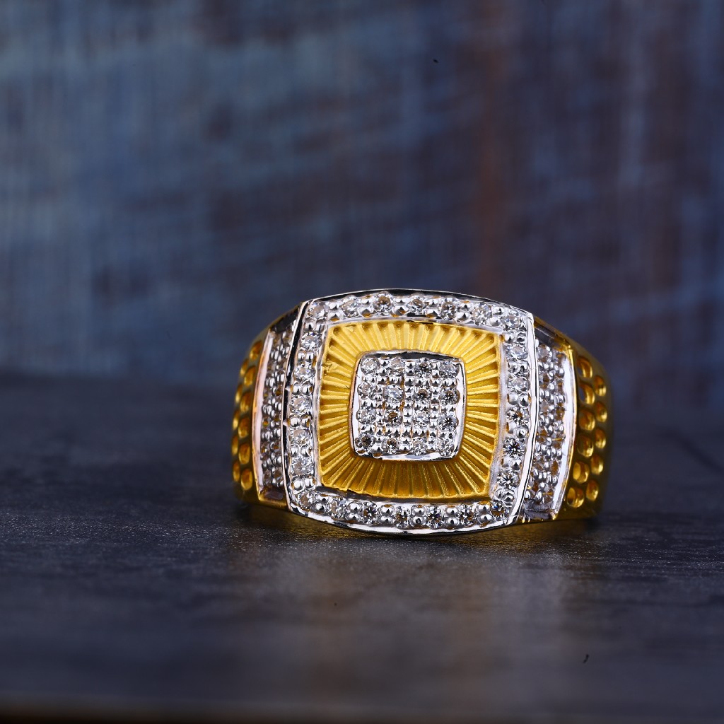 Gold 916 Mens Ring-MR417 - Image 2