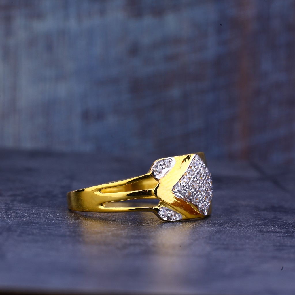 Mens Gold 916 Fancy Ring-MR412 - Image 2