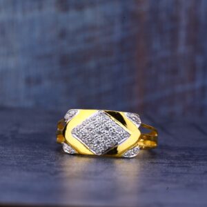 Mens Gold 916 Fancy Ring-MR412