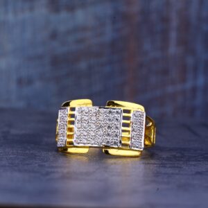 Mens Gold 22K Fancy Cz Ring-MR411