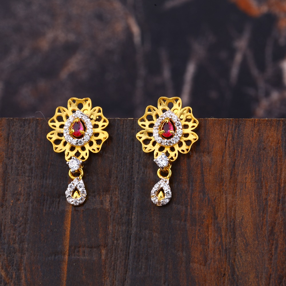 Ladies 916 Gold Fancy Earrings -LFE163