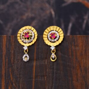 Ladies 916 Gold Fancy Diamond Earrings -LFE157