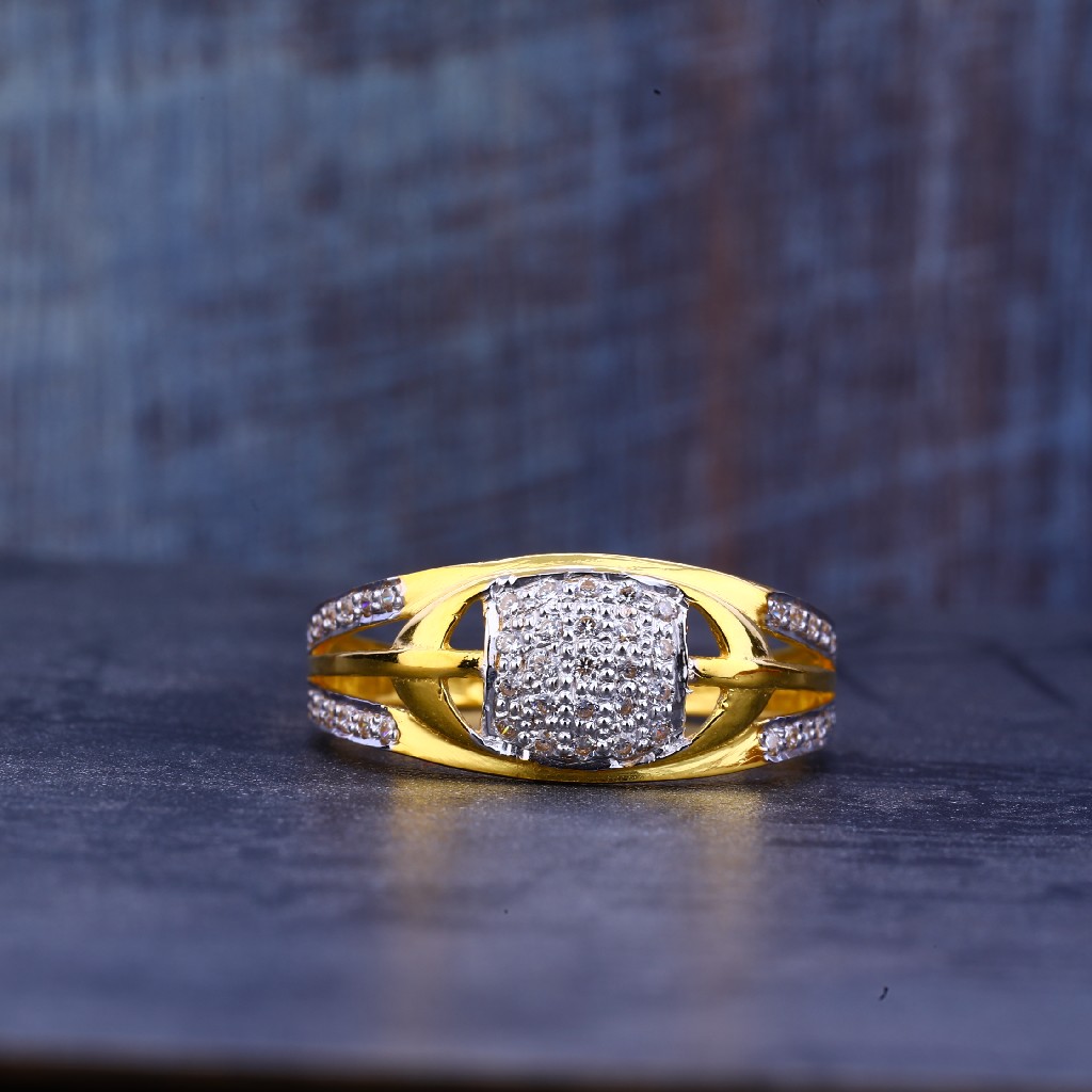 Mens Gold Ring-MR398 - Image 3