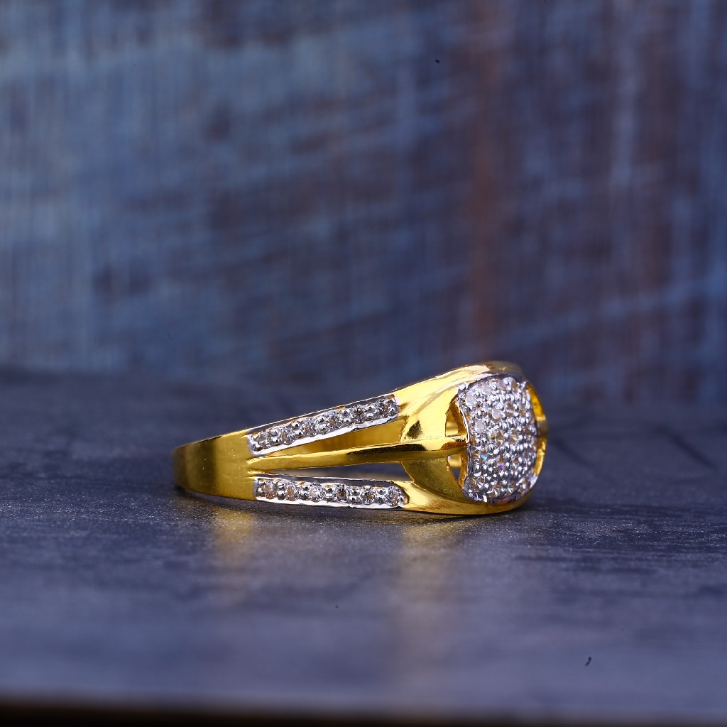 Mens Gold Ring-MR398 - Image 2