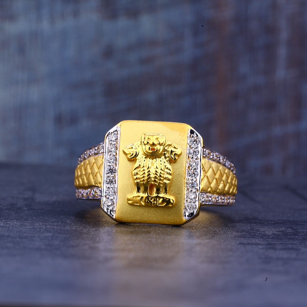 Mens Gold Ring-MR391 - Image 2