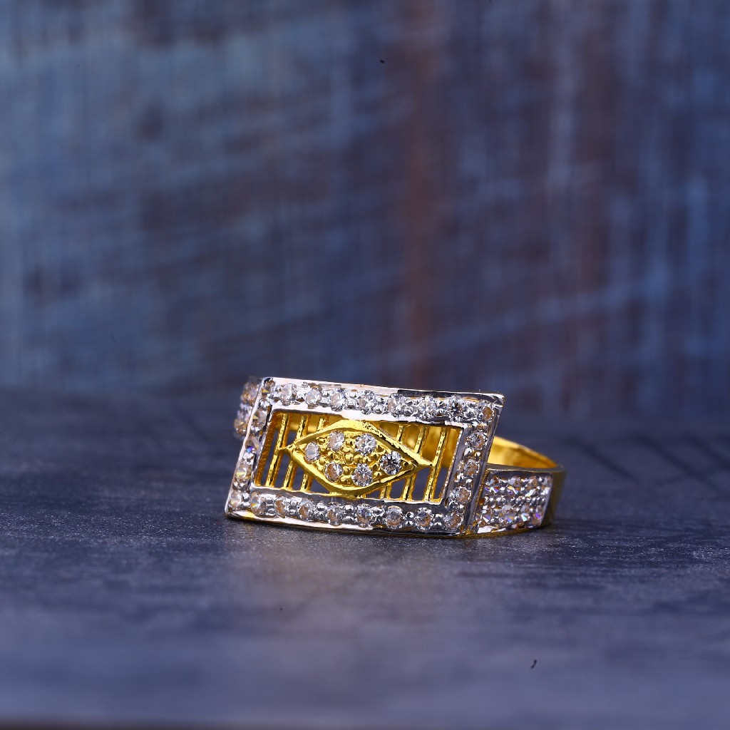 Mens Gold Cz Ring-MR388