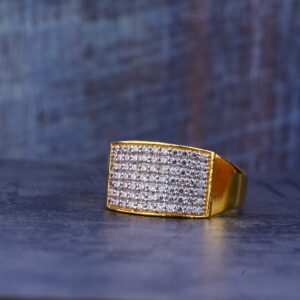 Mens 22K Gold Cz Fancy Ring-MR386