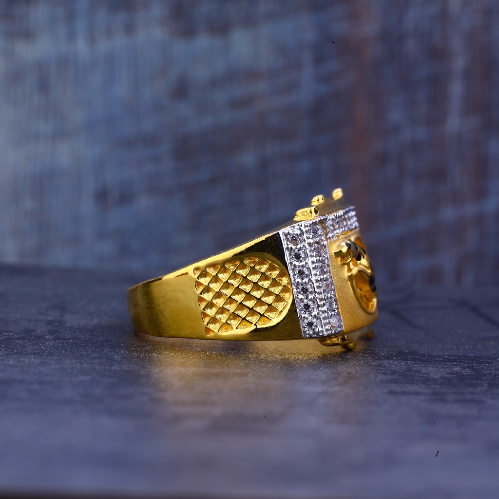 Mens Gold Designer Jaguar Ring-MR379 - Image 3