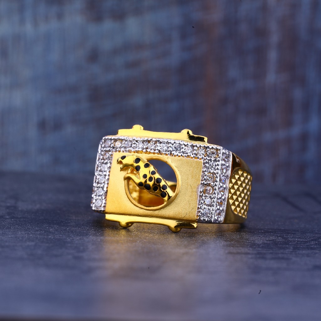 Mens Gold Designer Jaguar Ring-MR379 - Image 2