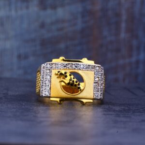 Mens Gold Designer Jaguar Ring-MR379