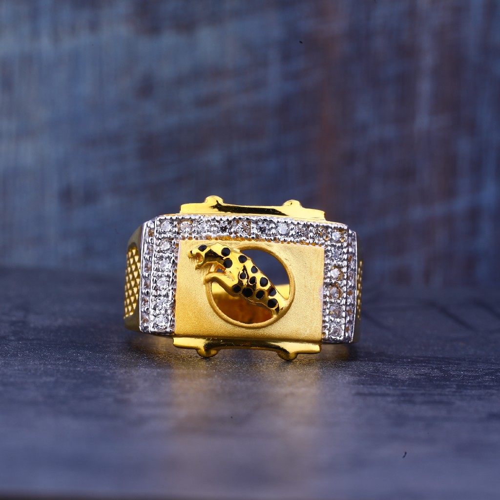 Mens Gold Designer Jaguar Ring-MR379