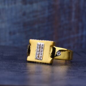 Mens 22K Gold Cz Ring-MR375