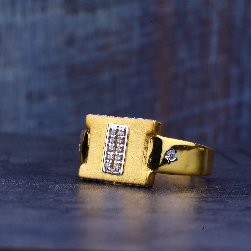 Mens 22K Gold Cz Ring-MR375