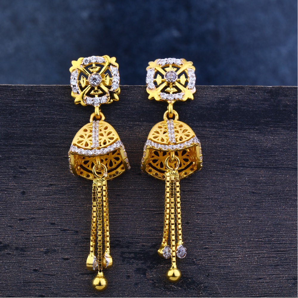 Ladies 22K Gold Jummar Earrings -LJE124