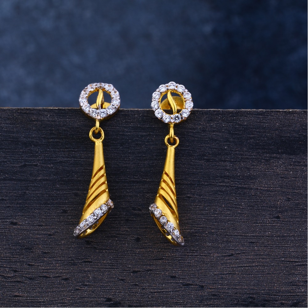 Ladies 22K Gold Jummar Antique Earrings -LJE120