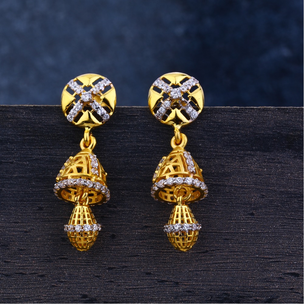 Ladies 22k Gold Jummar Earrings -LJE116