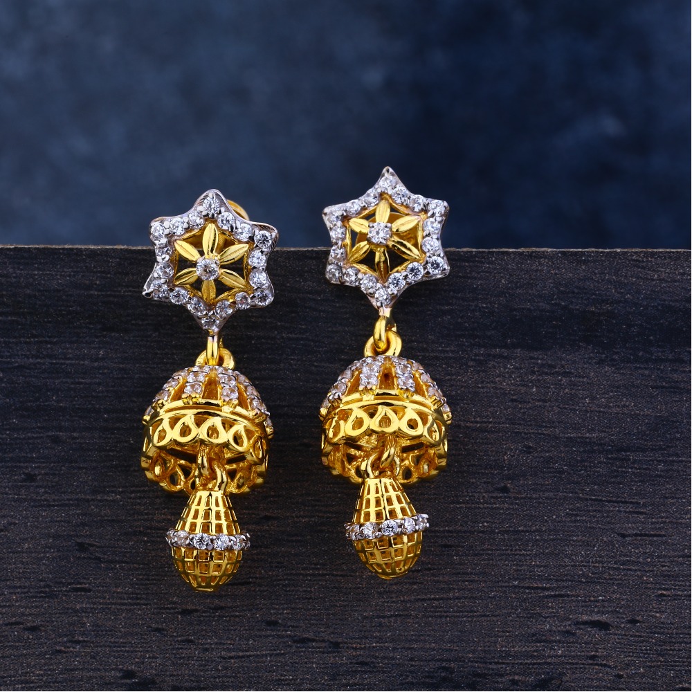 Ladies 916 Gold Jummar Earrings -LJE110