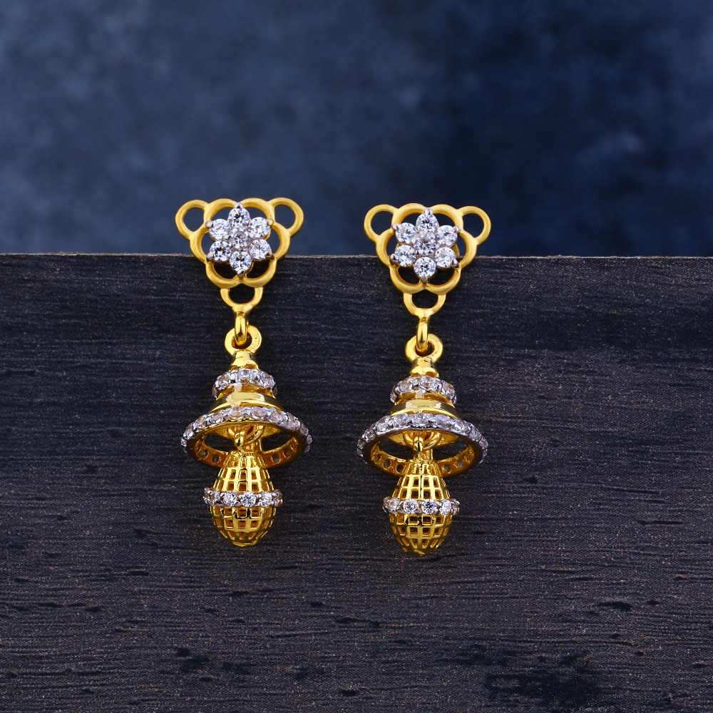 Ladies 916 Gold Jummar Fancy Earrings-LJE108