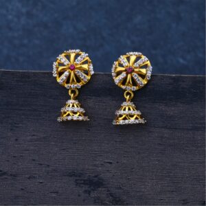 Ladies 916 Gold Casting Jummar Earrings -LJE89