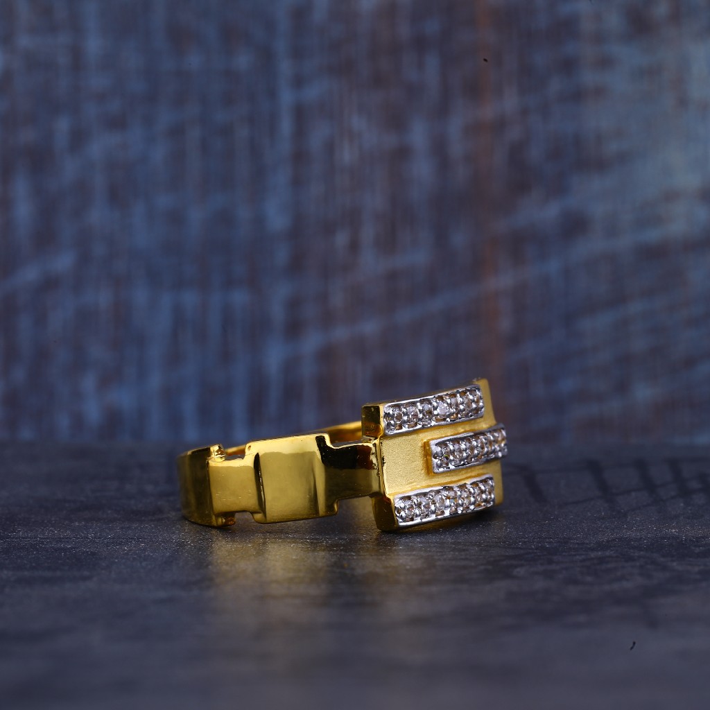 Mens Designer Gold 22K Ring-MR351 - Image 3