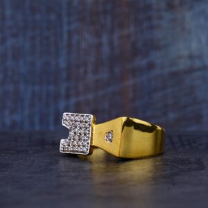 Mens 916 Gold Cz Ring-MR349