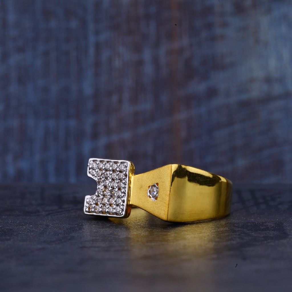 Mens 916 Gold Cz Ring-MR349
