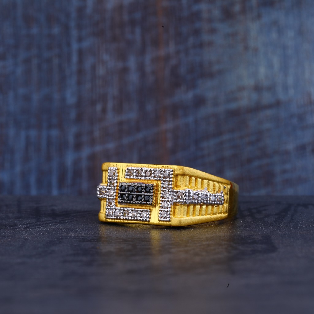 Mens Gold Cz Ring-MR348