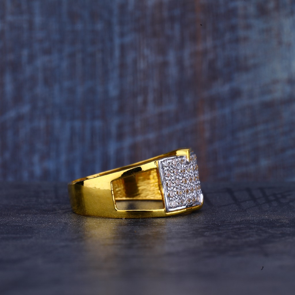 Mens Gold Cz Ring-MR343 - Image 3