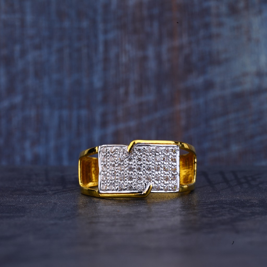 Mens Gold Cz Ring-MR343 - Image 2