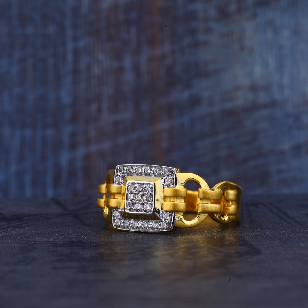 Mens Gold Cz 916 Ring-MR334