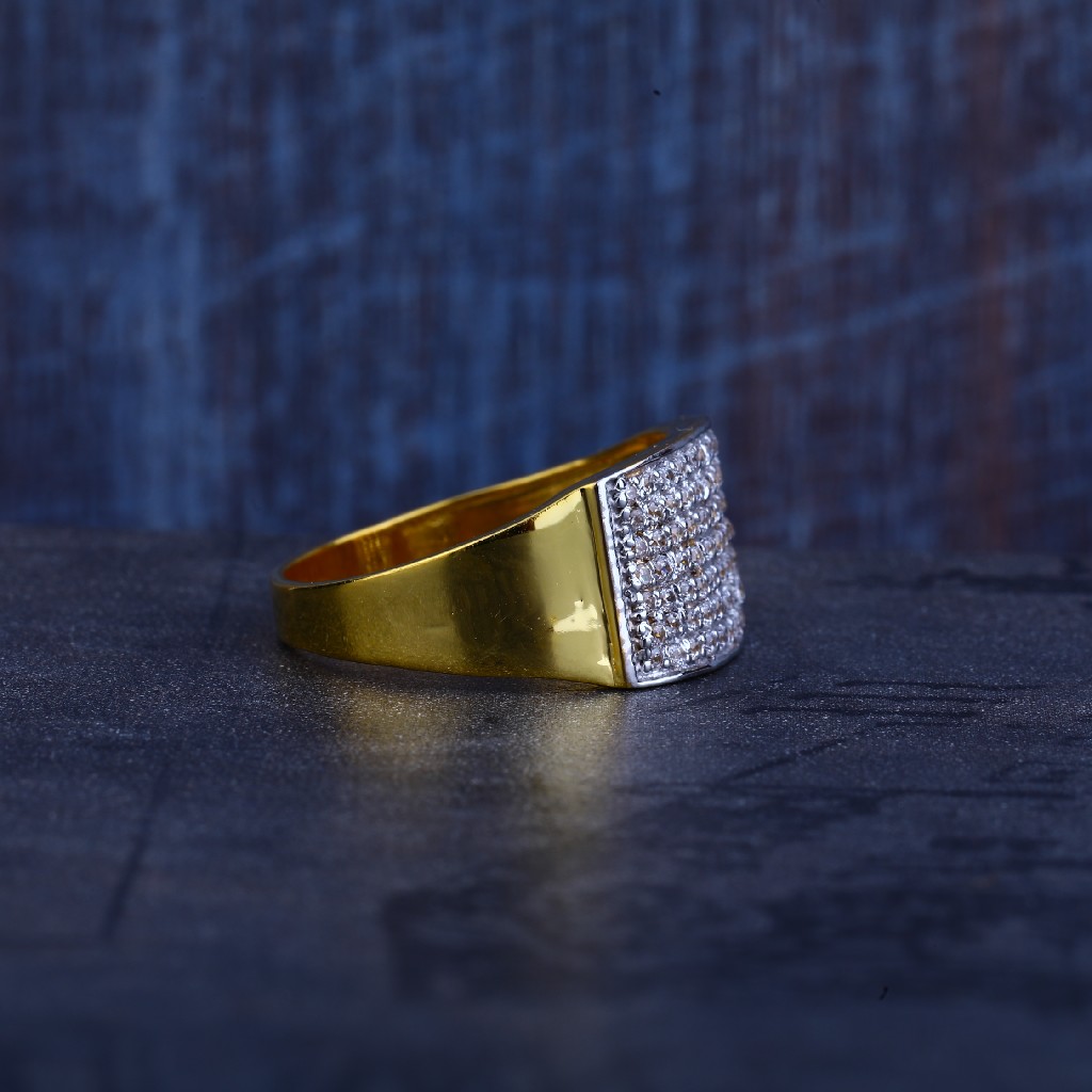 Mens Gold 916 Ring-MR314 - Image 3