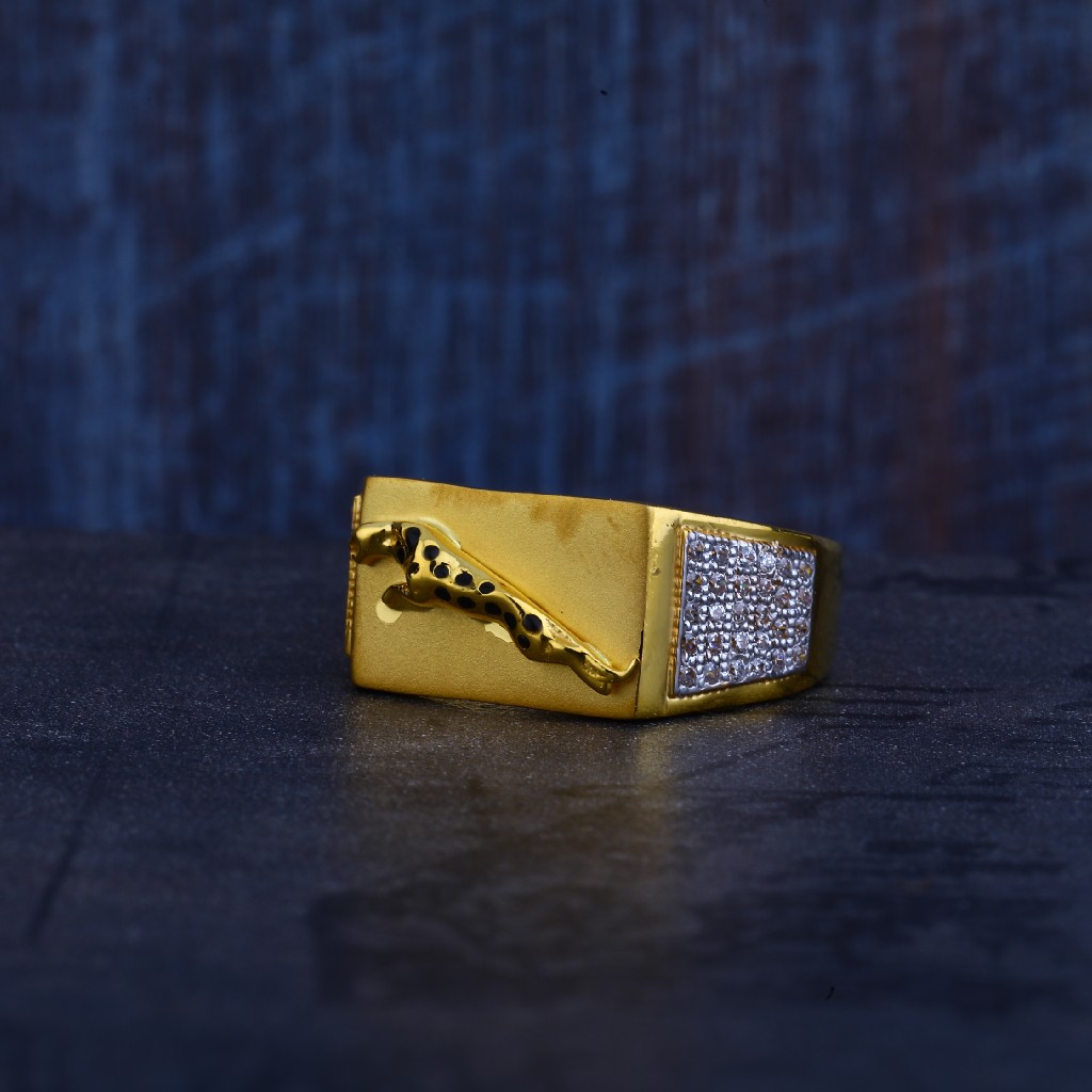Mens Gold Cz Ring-MR313