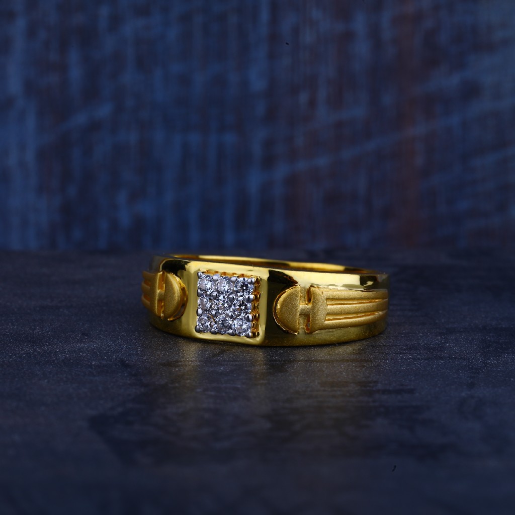 Mens Cz Gold Ring-MR303