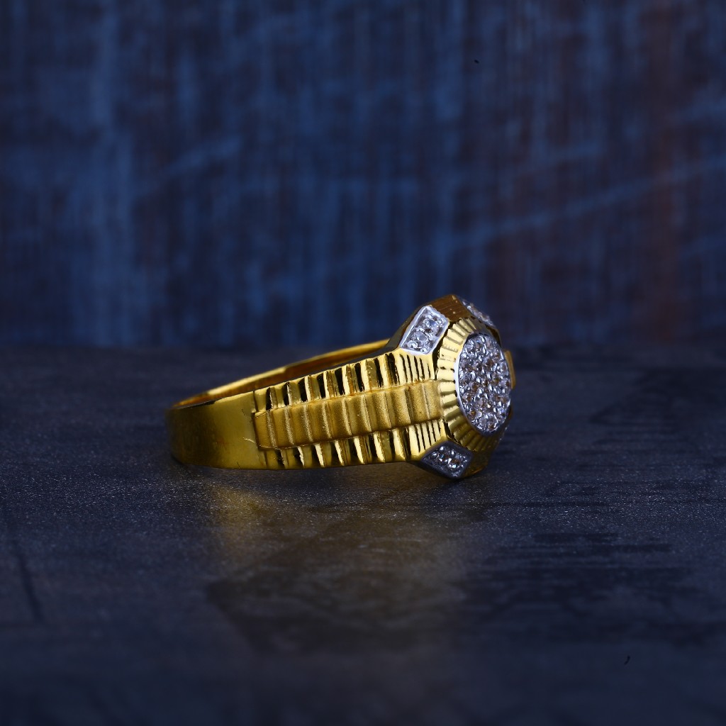 Mens Gold 916 Ring-MR302 - Image 3