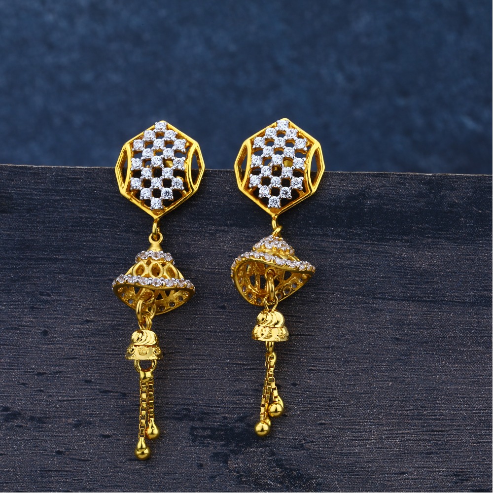 Ladies Jummar Earring Classic 22K -LJE53