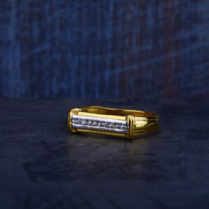 Mens Simple Daily Wear Gold Ring-MR298
