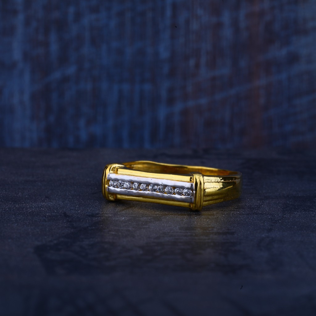 Mens Simple Daily Wear Gold Ring-MR298