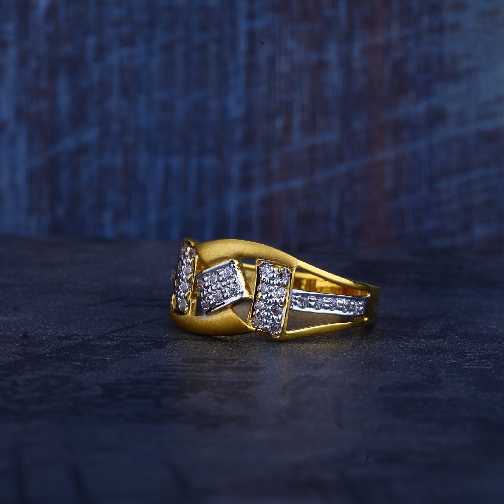 Mens 916 Gold Cz Ring-MR291