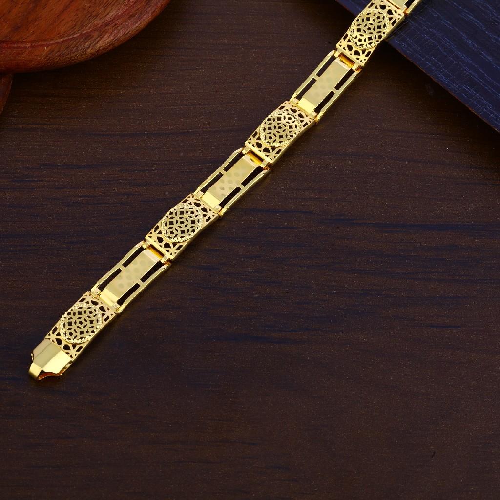 Mens Plain Gold Bracelet-MPB148