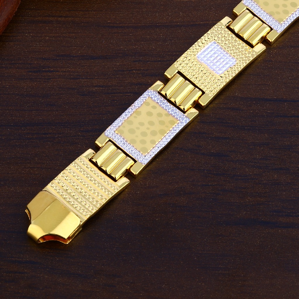 Mens 916 Gold Cz Bracelet-MPB146 - Image 3