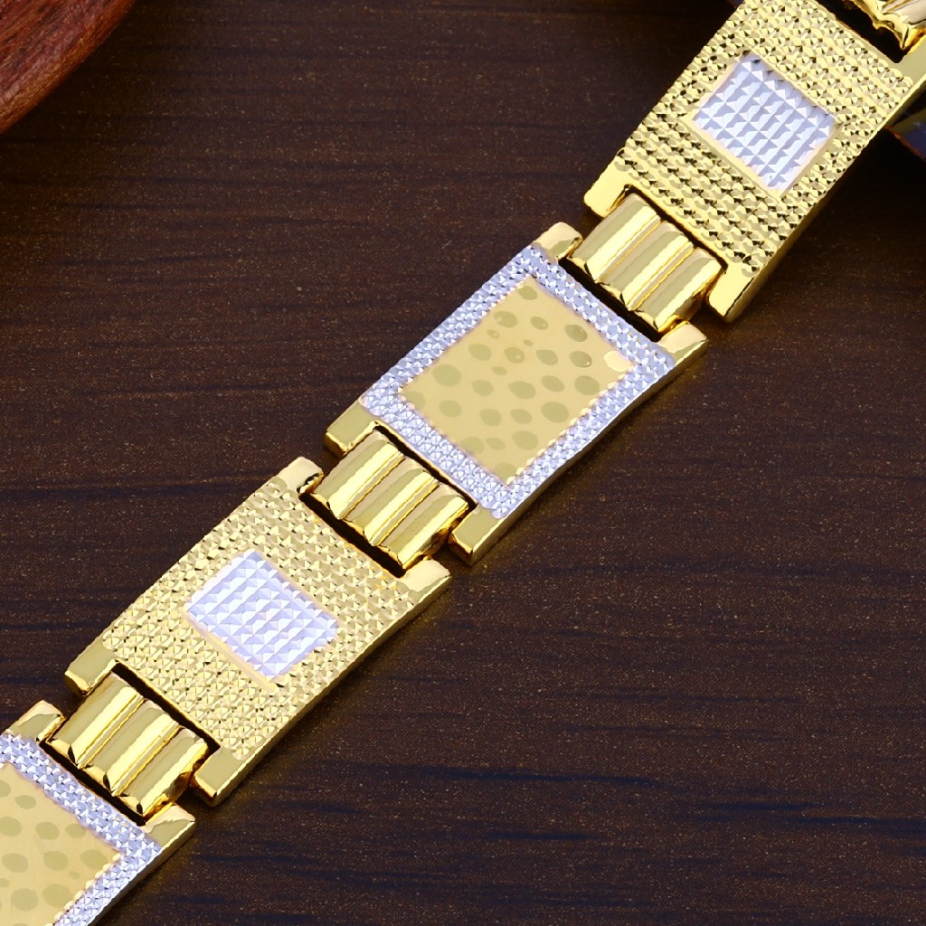 Mens 916 Gold Cz Bracelet-MPB146 - Image 2