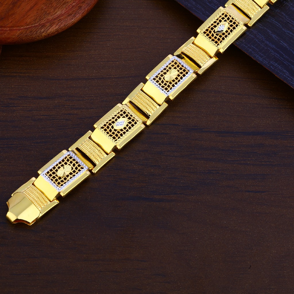 Mens 916 Plain Gold Bracelet-MPB143