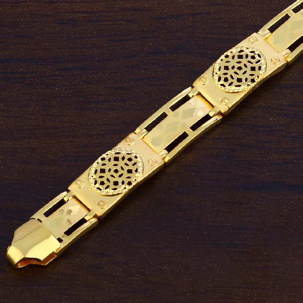 916 Gold Mens Bracelet-MPB142 - Image 3
